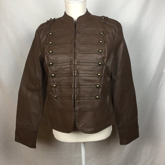 Hot in Hollywood Jackets & Blazers - Hot In Hollywood Genuine Leather Military Jacket